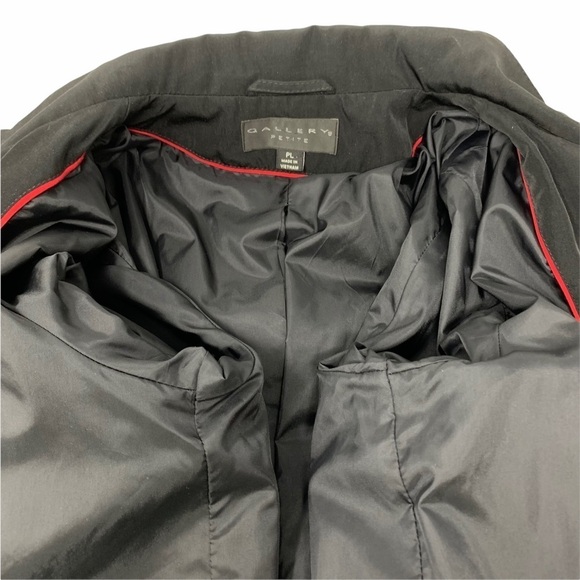 Gallery Hooded Trench Coat Size LP Black Long Zip Rain Resistant Detachable Hood - Picture 13 of 13